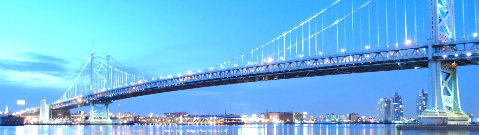 Ben Franklin Bridge at dusk, Philadelphia